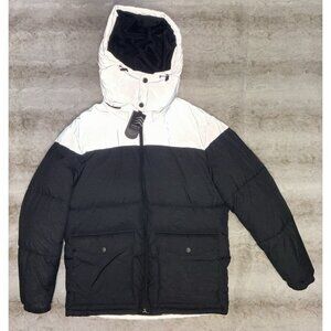 Solaris Men’s Puffer Coat Black White Medium NWT